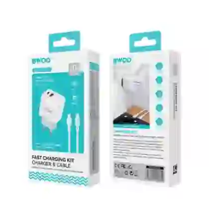 Sạc BWOO 2 cổng USB-A kèm cáp Type-C US CDA64VC 3